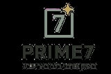 PRIME7 logo with number 7 in square frame and gold star, featuring tagline below